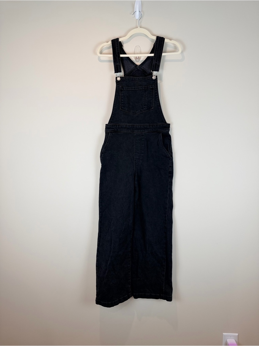 Levi's Women’s Black Wide-Leg Denim Bib Overalls Size 26